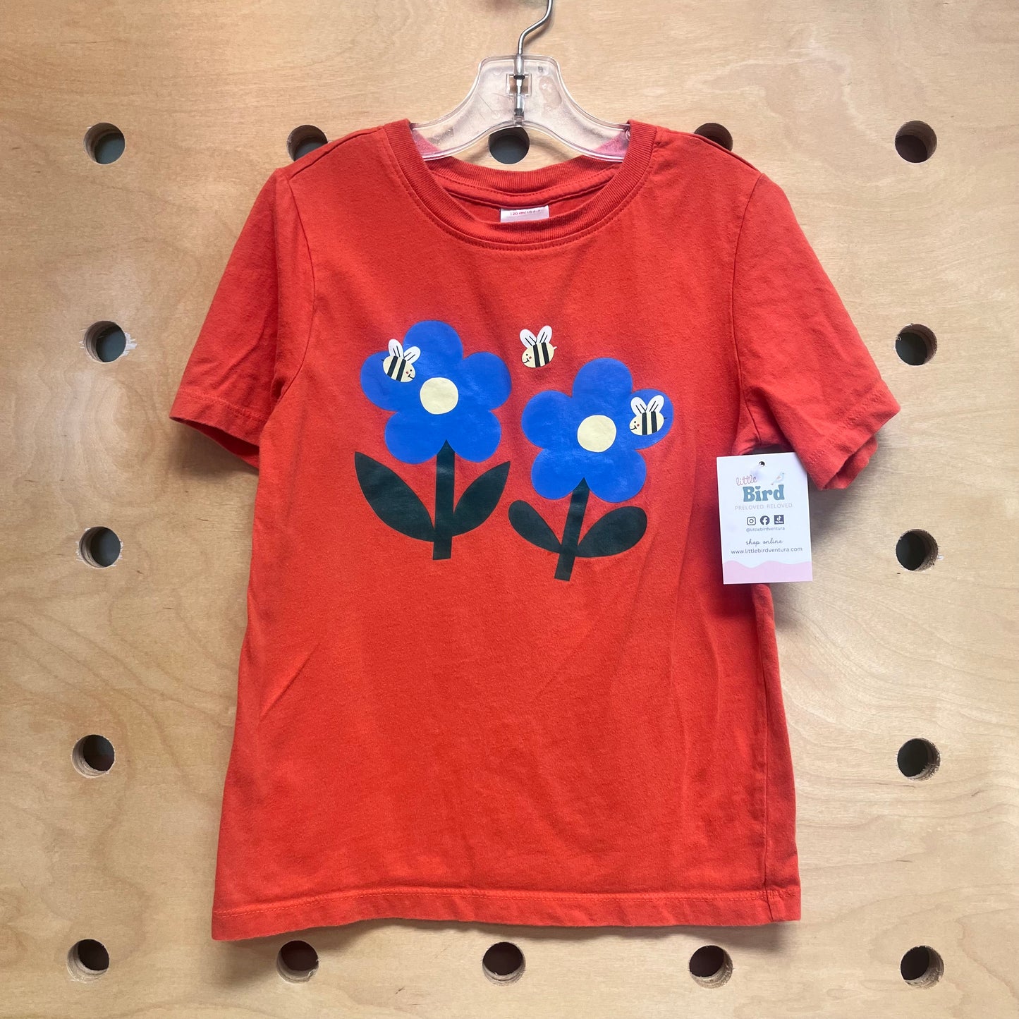 Orange Flowers & Bees Tee