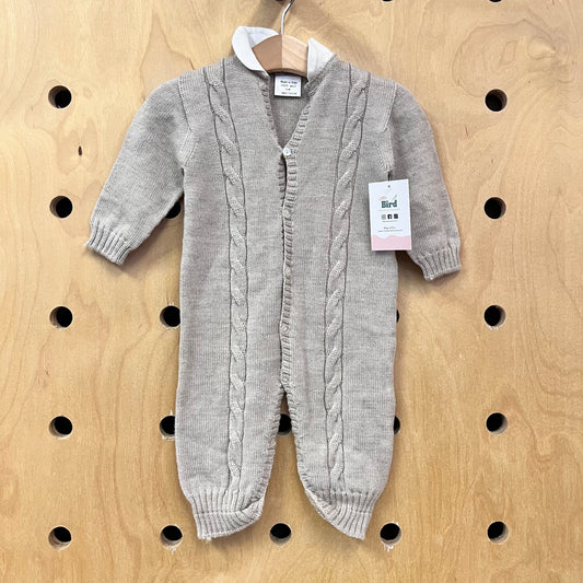 Beige Wool Knit Romper