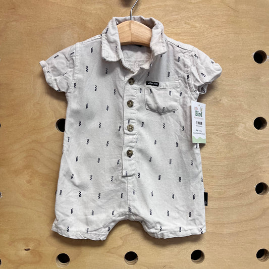 White/Black Spotted Romper