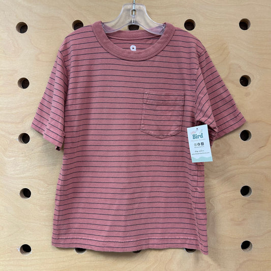 Salmon & Grey Striped Tee