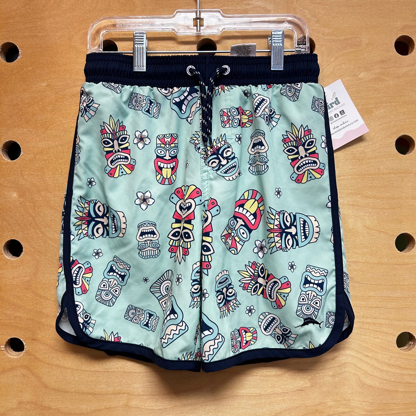 Blue Tiki Heads Swim Trunks