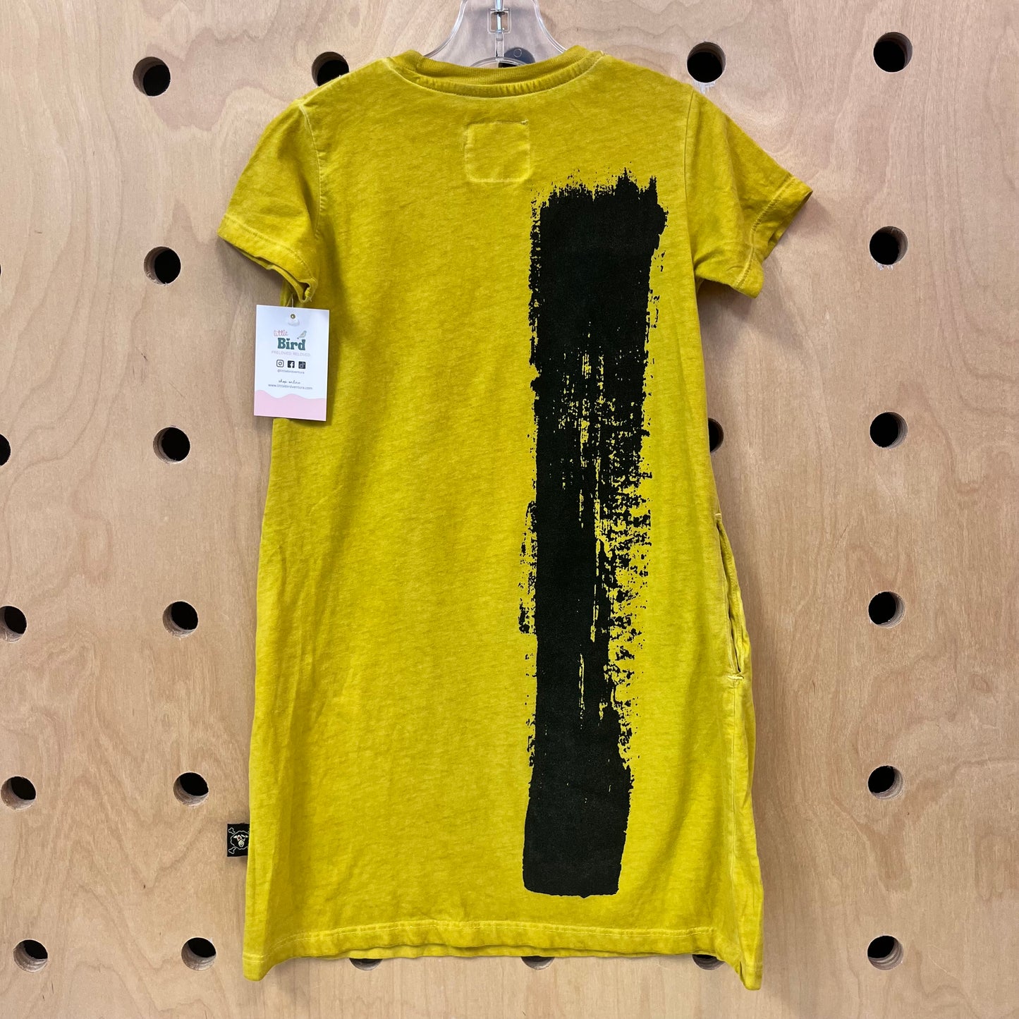 Yellow Black Paint Stripe Dress