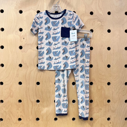 Cream Surfers Bamboo Pajamas