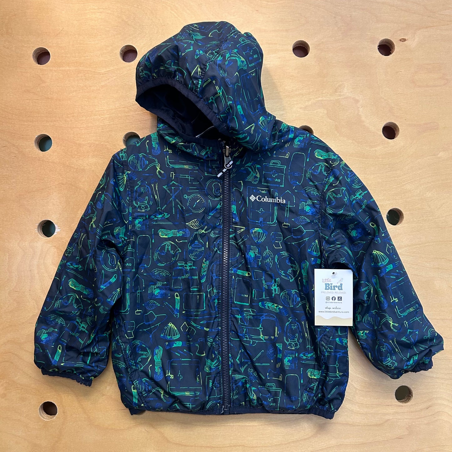 Blue/Green Hoodie Windbreaker