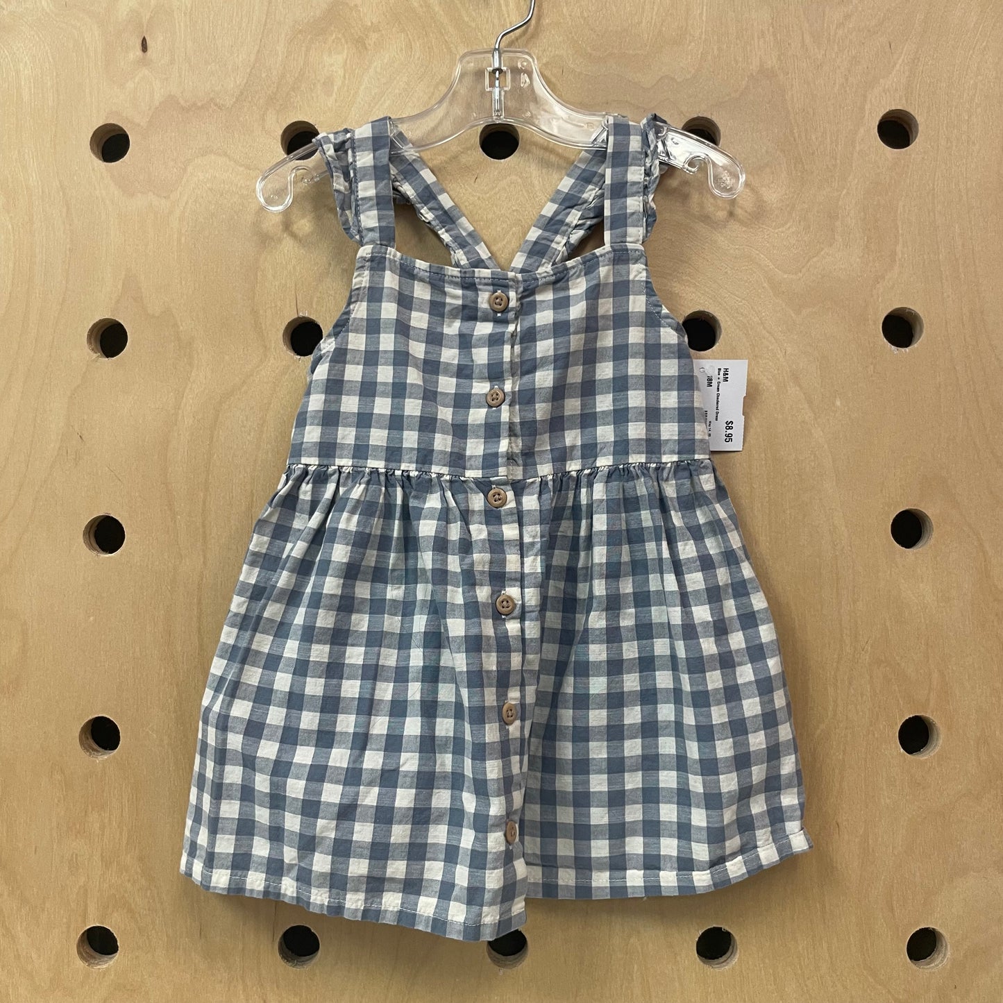 Blue + Cream Checkered Dress