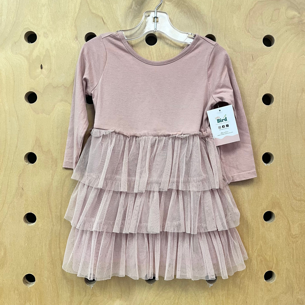 Pink + Gold Glitter Tulle Dress