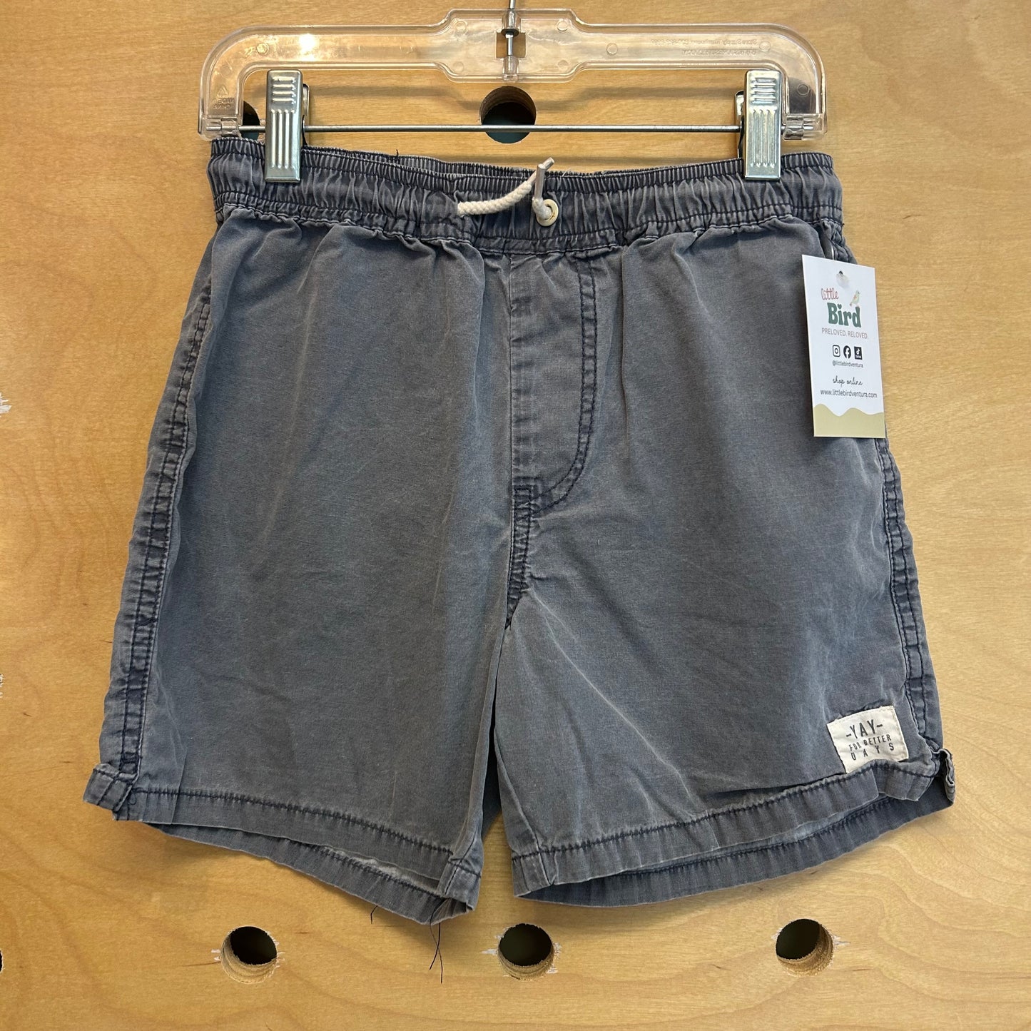 Grey 'Yay' Drawstring Shorts