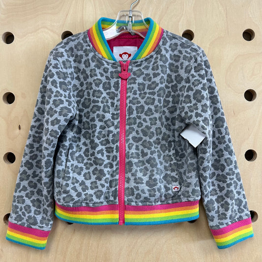 Grey Animal Print Rainbow Trin Jacket