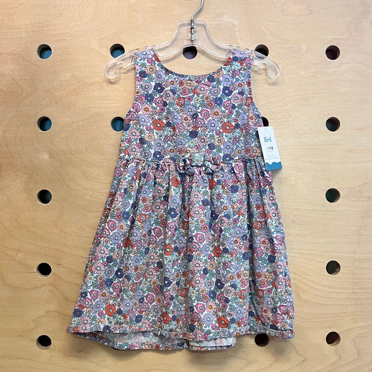 Muted Floral Cotton Dress
