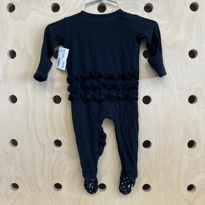 Black Ribbed Bamboo Zippy