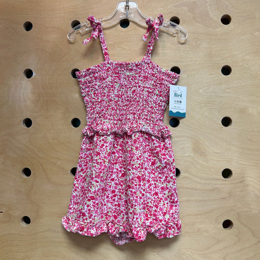 Pink & White Smocked Romper