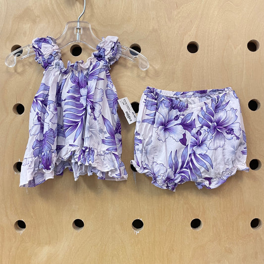 Purple Hibiscus Hawaiian Outfit