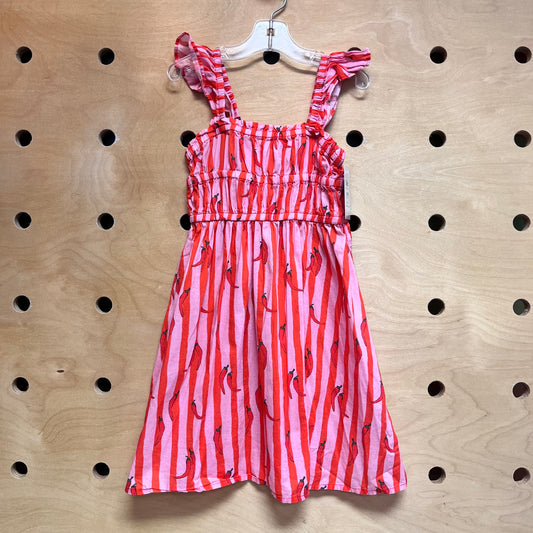 Pink/Red Striped Chiles Dress