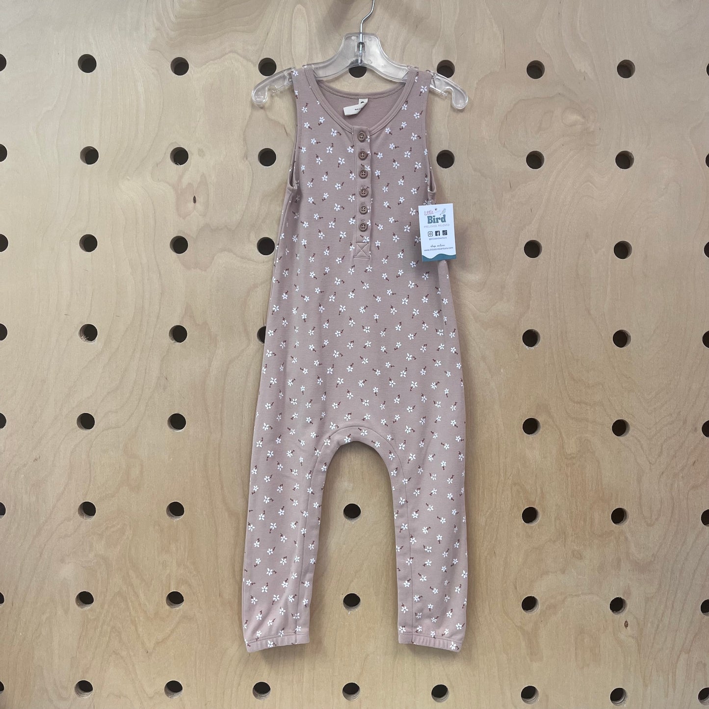 Beige Floral Organic Romper