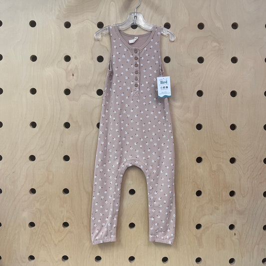 Beige Floral Organic Romper
