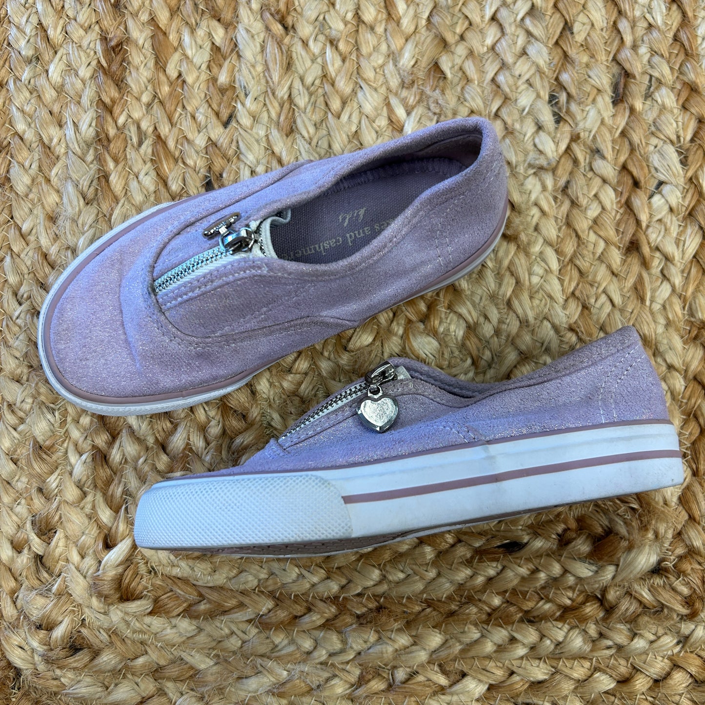 Lavender Zippered Slip Ons