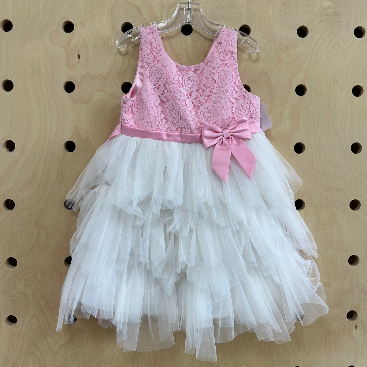 Pink Lace+White Tulle Dress