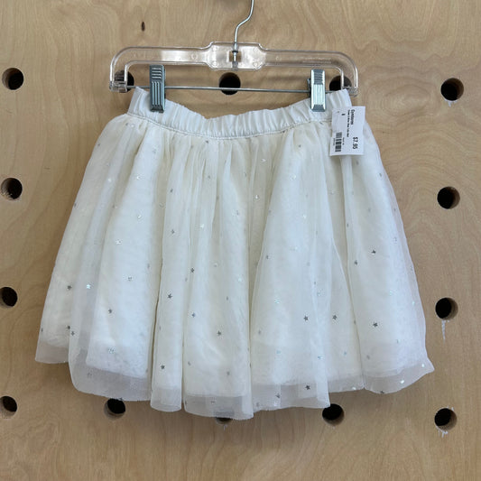 Cream & Silver Stars Tulle Skirt