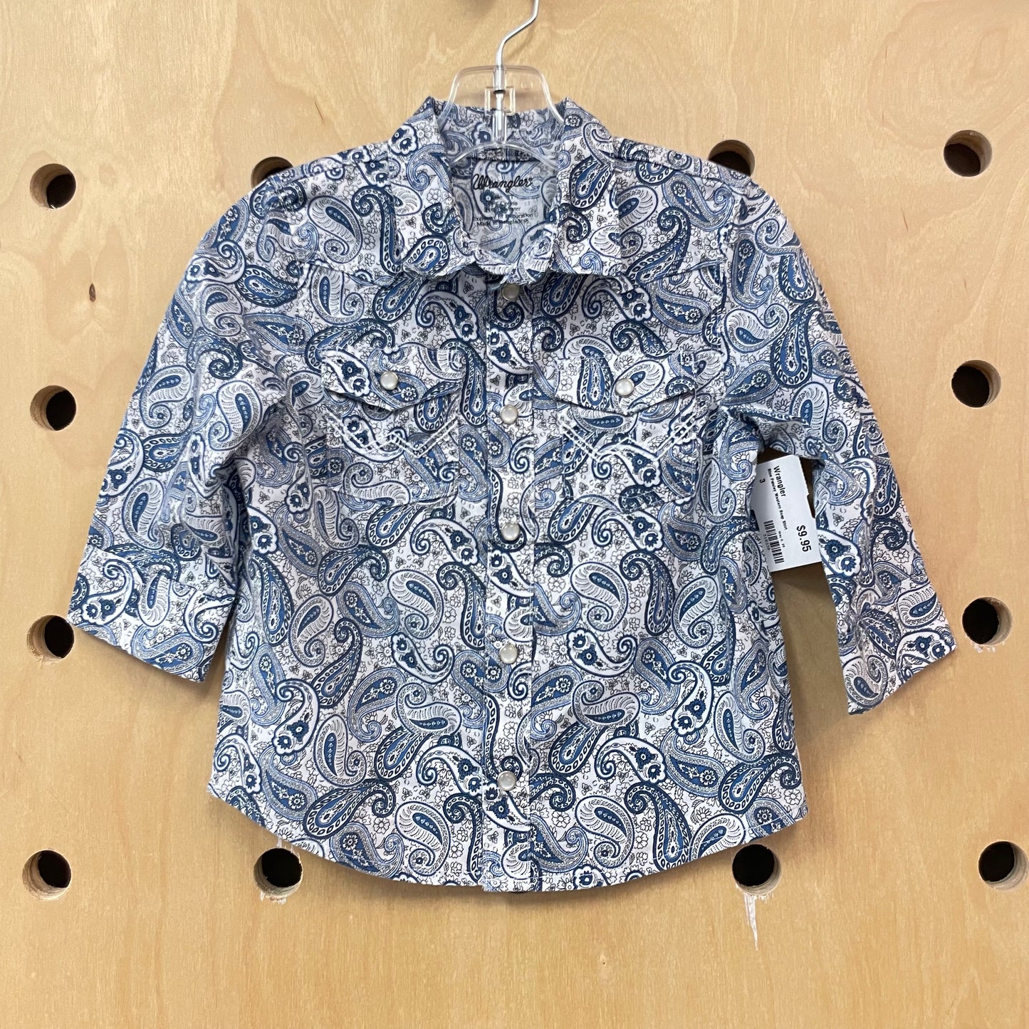 Blue Paisley Western Snap Shirt