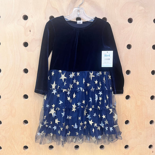 Navy/Gold Velour Tulle Star Dress