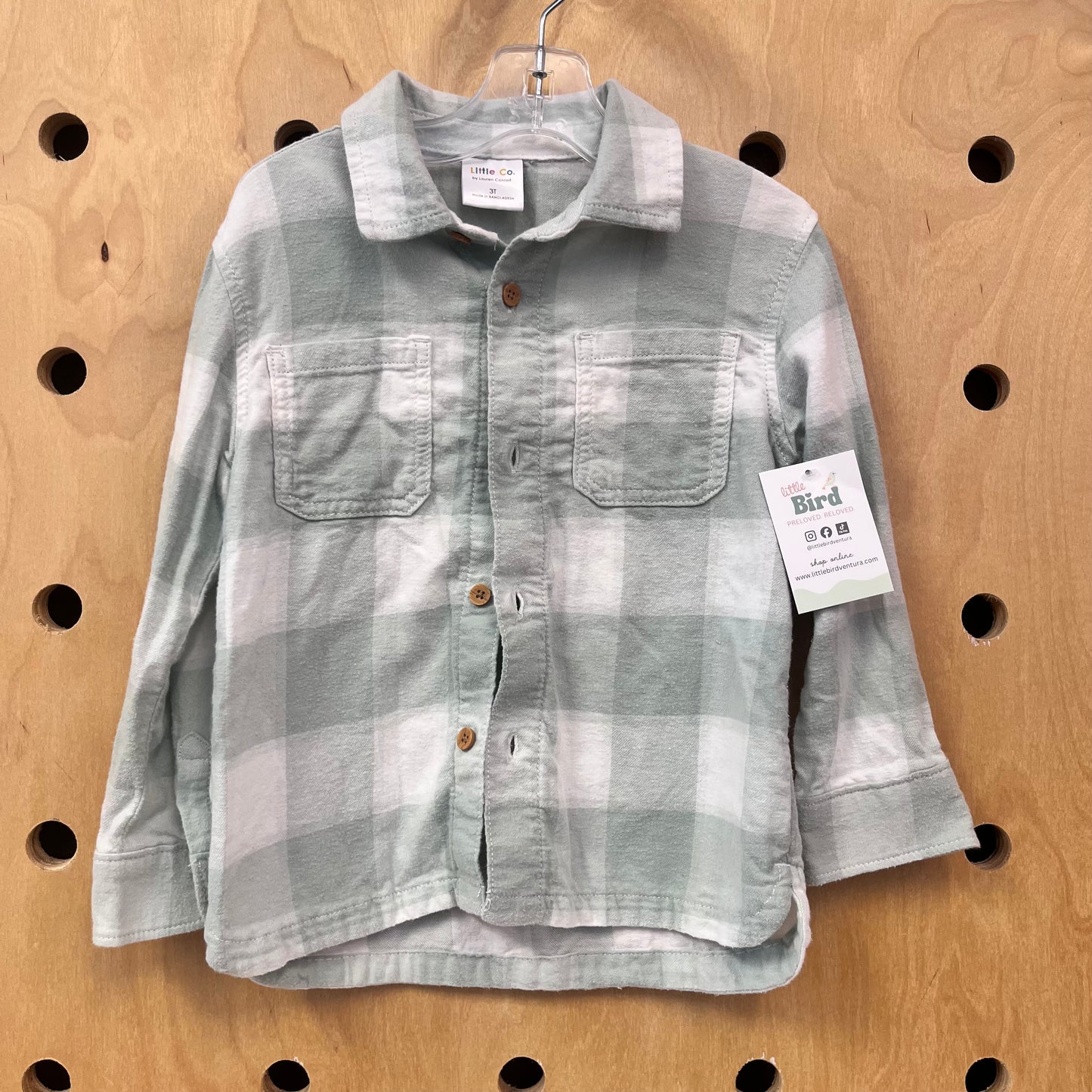 Mint/White Plaid Flannel