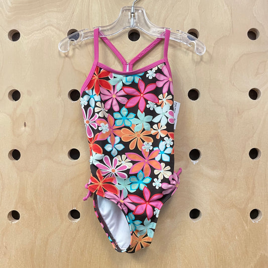 Brown Floral Swimsuit