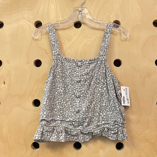 Grey Floral Crop Tank