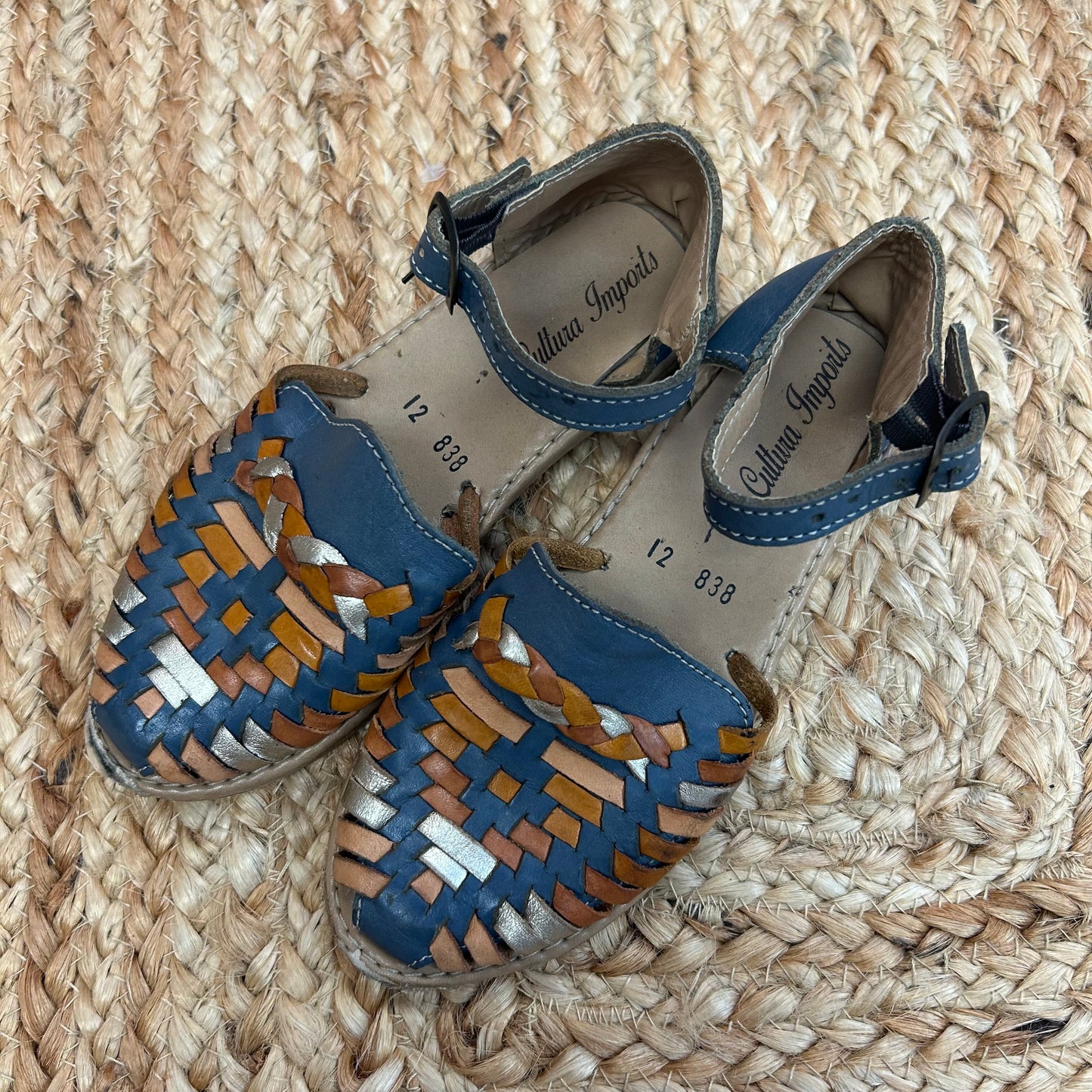 Grey & Brown Leather Sandals