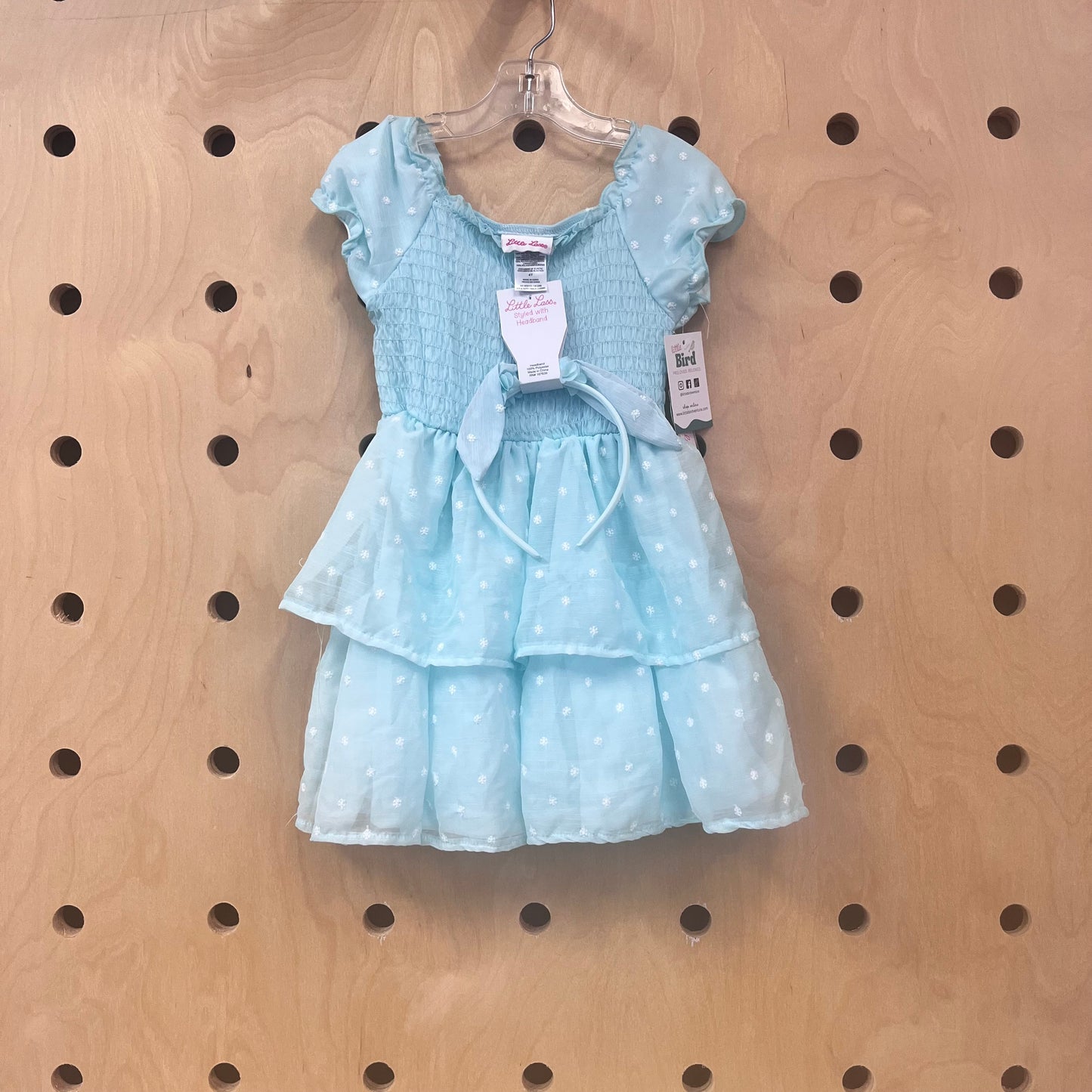 Aqua Floral Dress + Headband NEW!