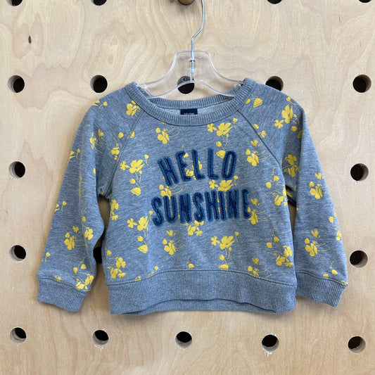 Grey Floral Hello Sunshine Pullover