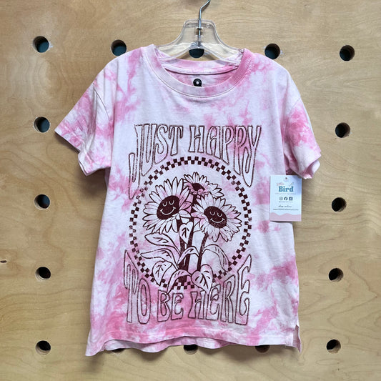 Pink Tie Dye 'Just Happy' Tee