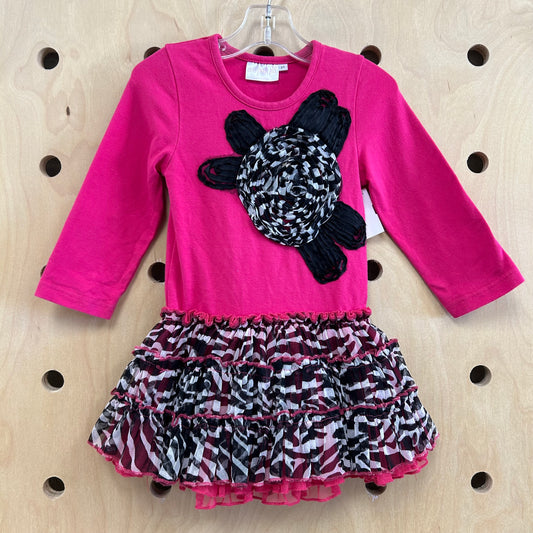 Pink Zebra Print Tulle Dress