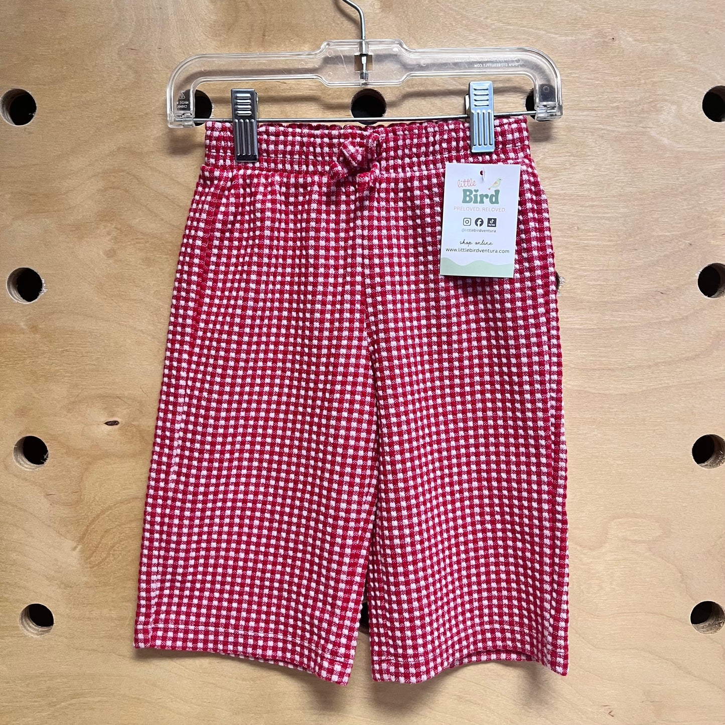 Red /White Gingham Pull On Pants