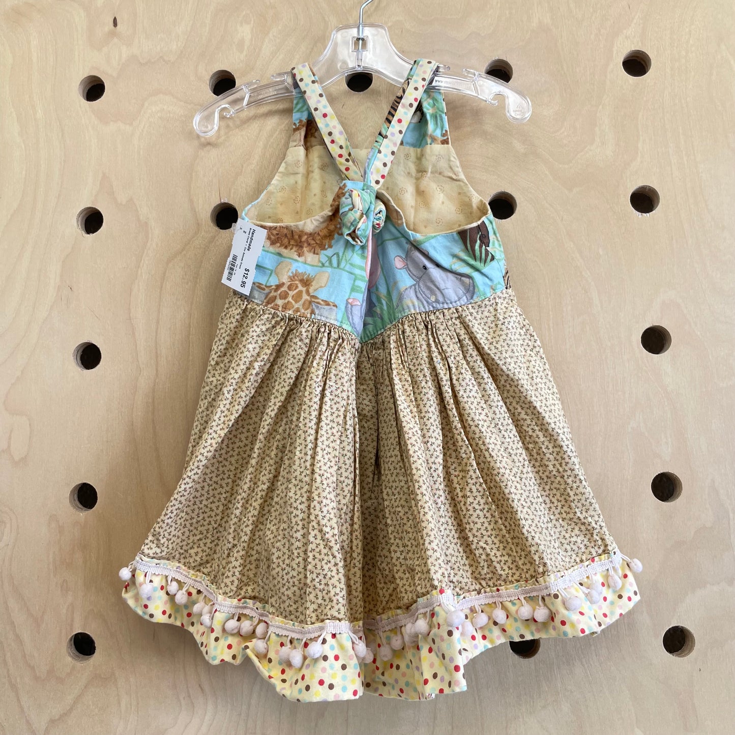 Brown Floral + Zoo Animals Dress