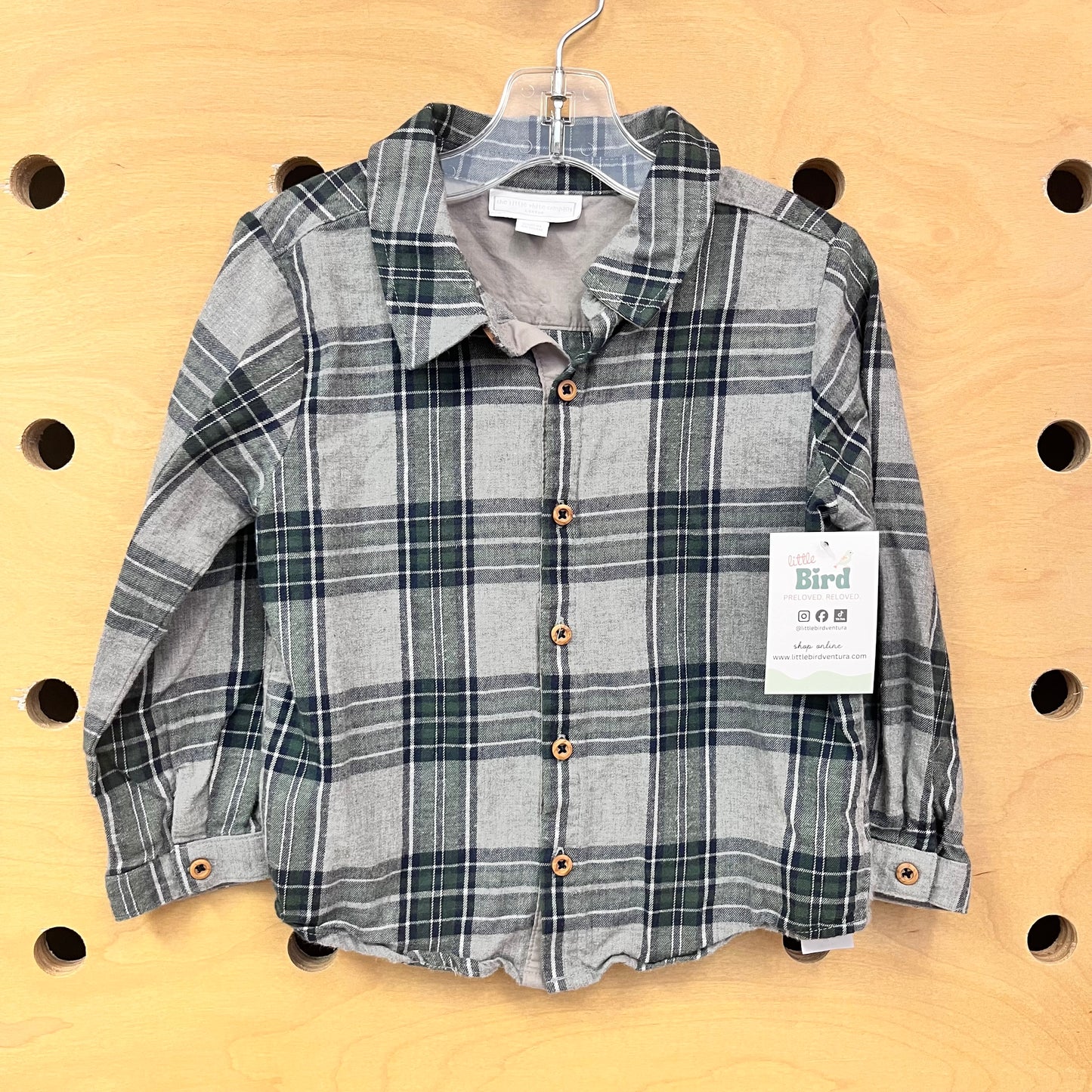 Grey & Green Plaid Flannel