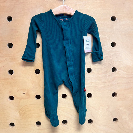 Green Waffle Knit Magnetic Footies