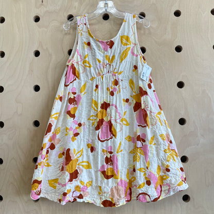 Yellow Crinkle Floral Open Back Dress