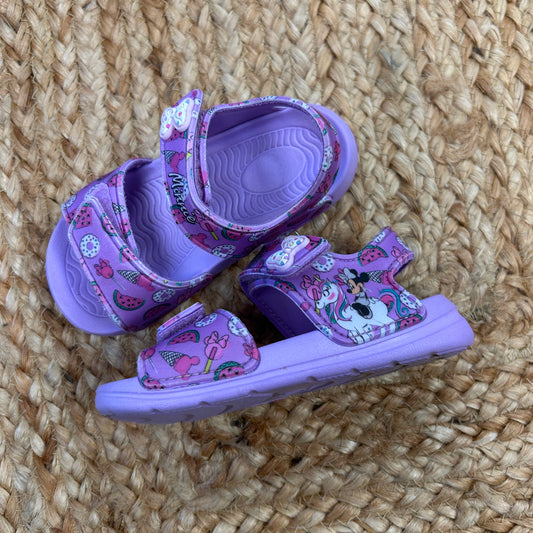 Purple Minnie & Watermelons Velcro Sandals
