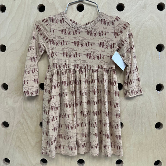 Tan Pine Tree Bamboo Dress