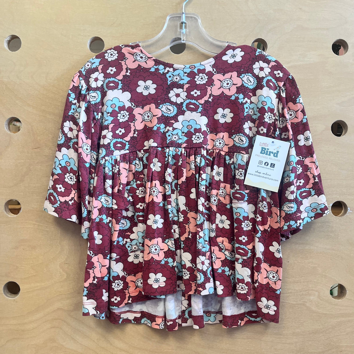 Red Floral Organic Babydoll Top