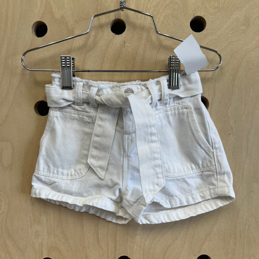 White Tie Front Shorts