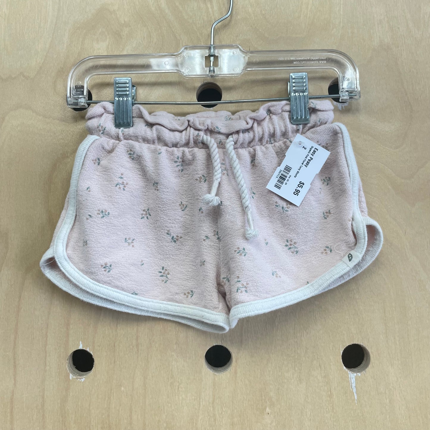Organic Pink Floral Terry Shorts