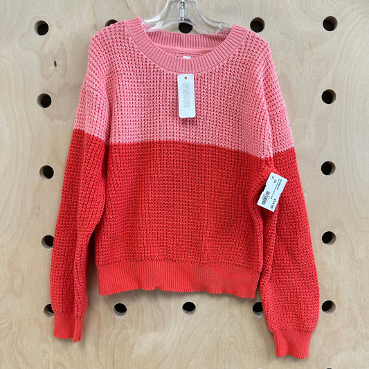 Pink Colorblock Knit Sweater NEW!