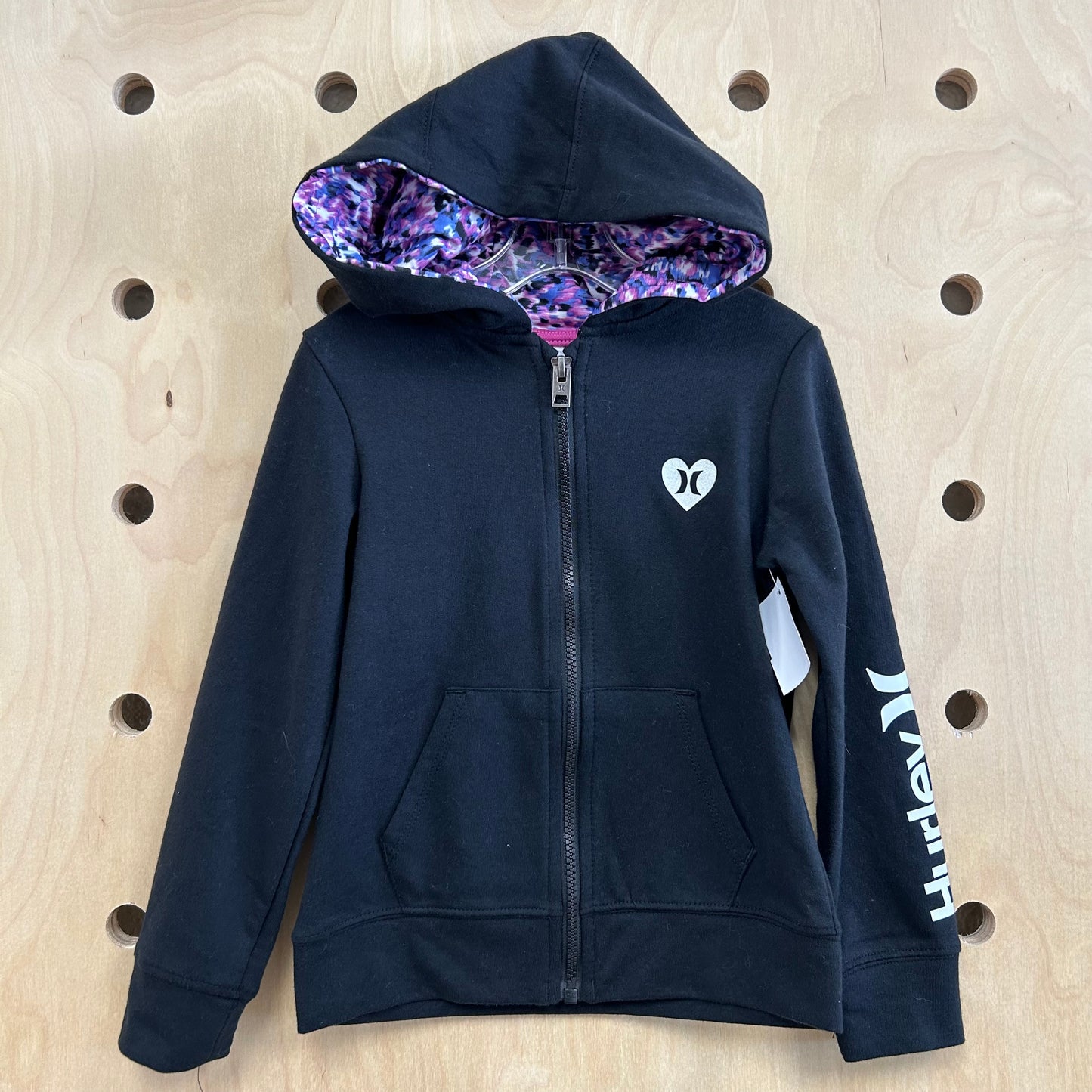 Black Camo Lined Zip Hoodie