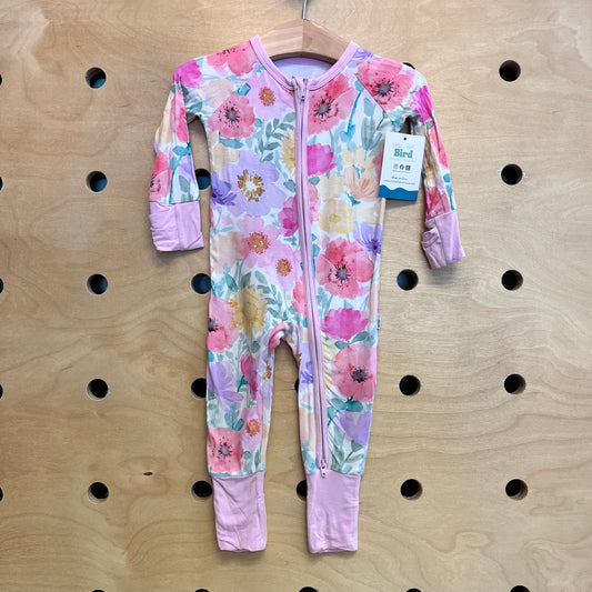 Watercolor Floral Bamboo Zippy