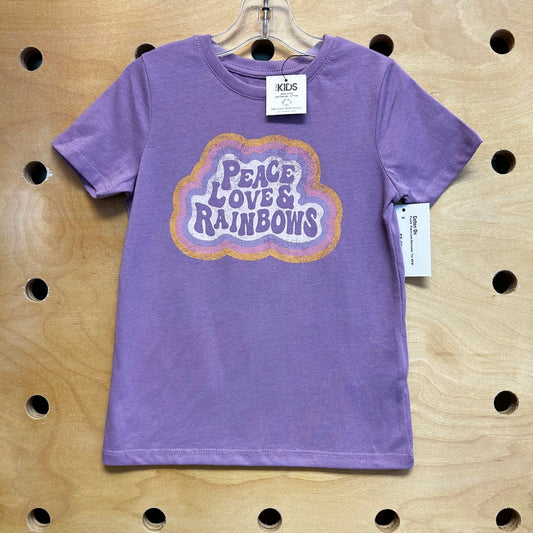 Purple 'Peace,Love,Rainbows' Tee NEW!