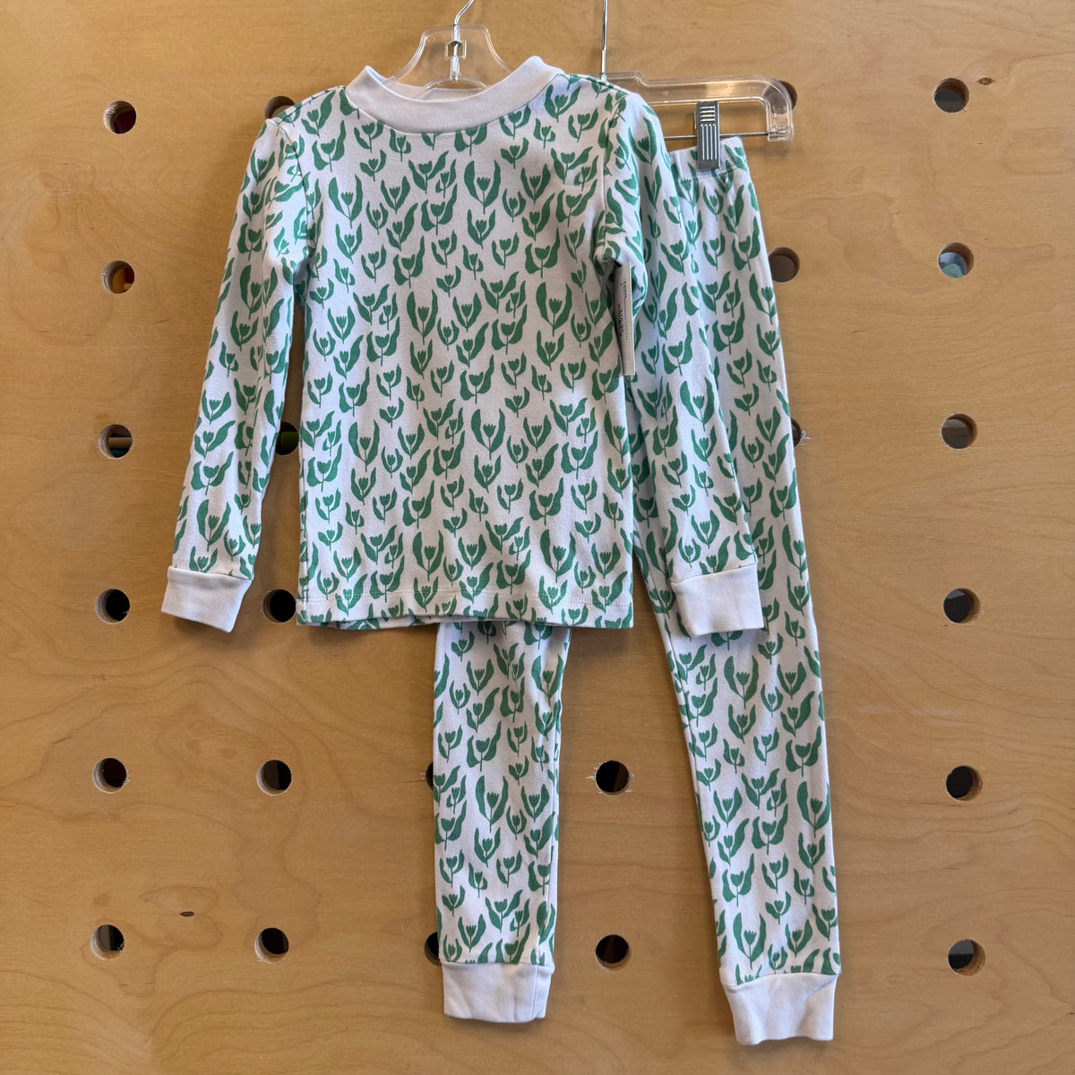 Organic White/Green Floral PJ's