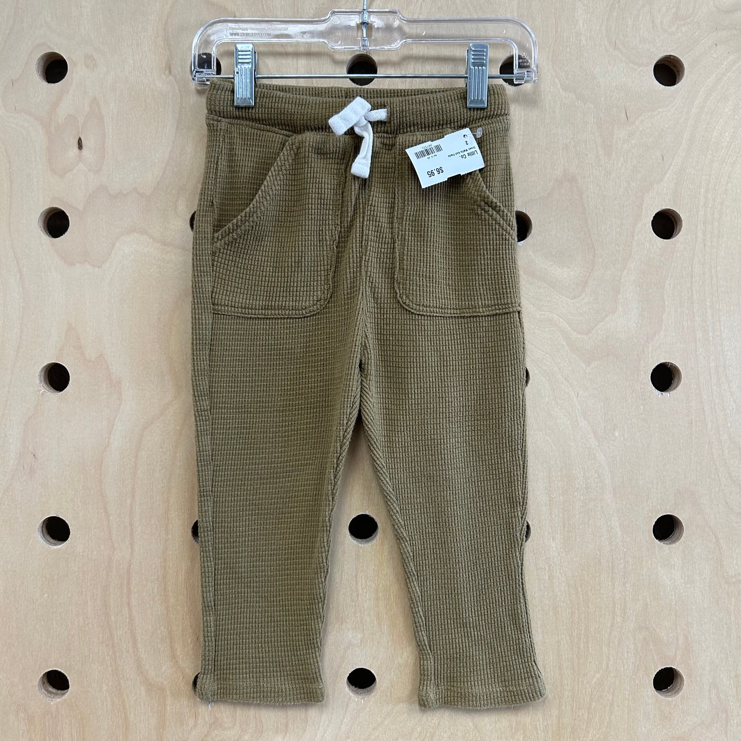 Green Waffle Knit Pants
