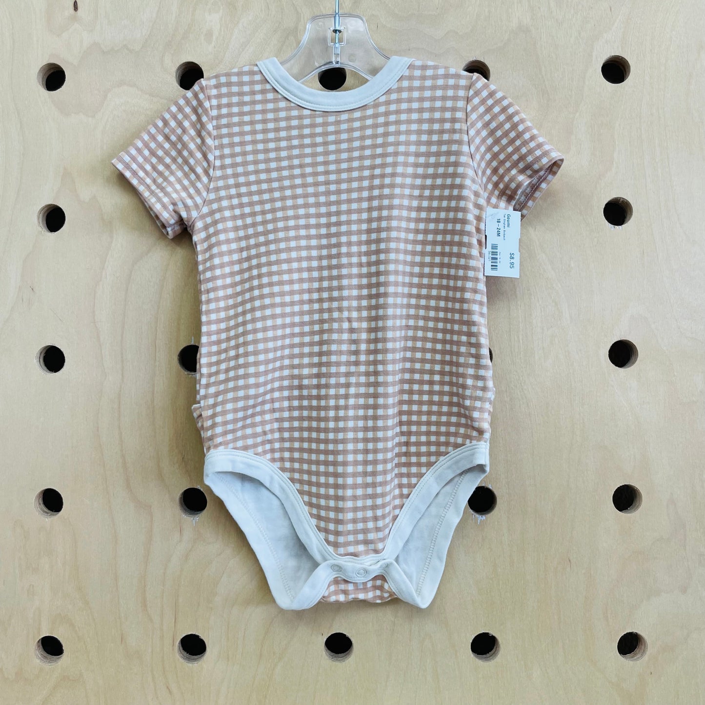 Tan Gingham Bodysuit