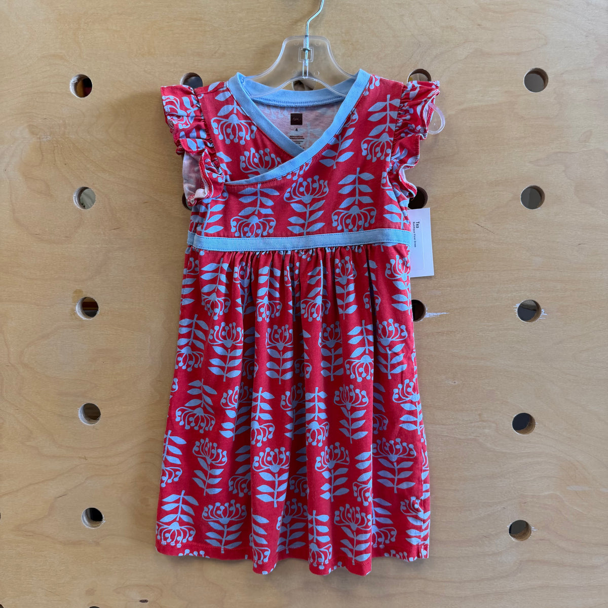 Red/Aqua Floral Dress